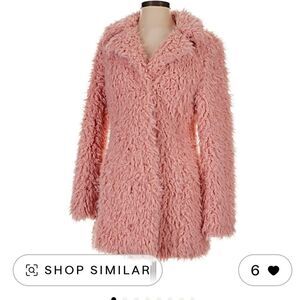 Pink GUESS Faux Fur Coat Size SM